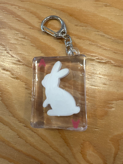白うさぎのシェイカーキーホルダー